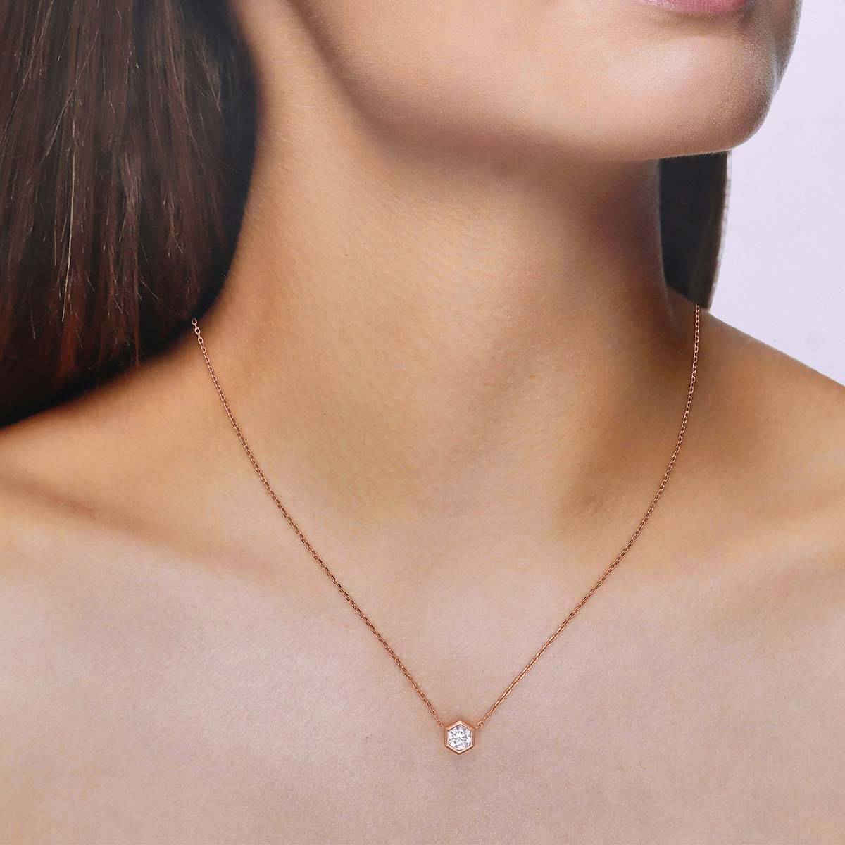 Kai Jewel Sterling Silver Rose Gold Pearl Drop Casual Necklace