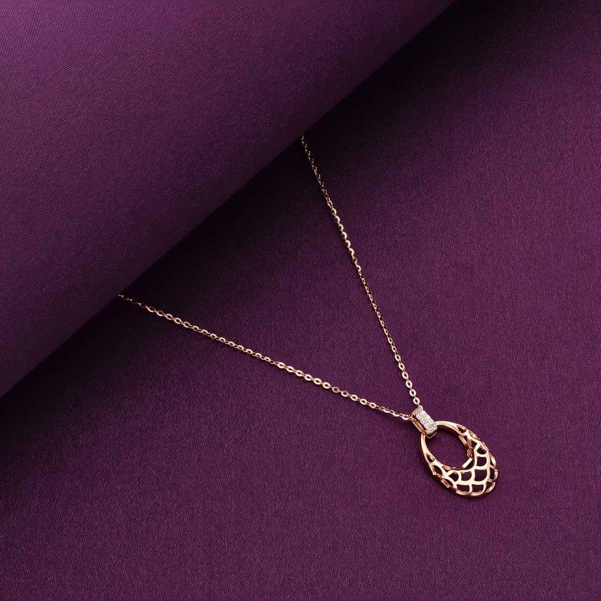 Buy Kai Jewel Sterling Silver Rose Gold Pave Single Drop Chain