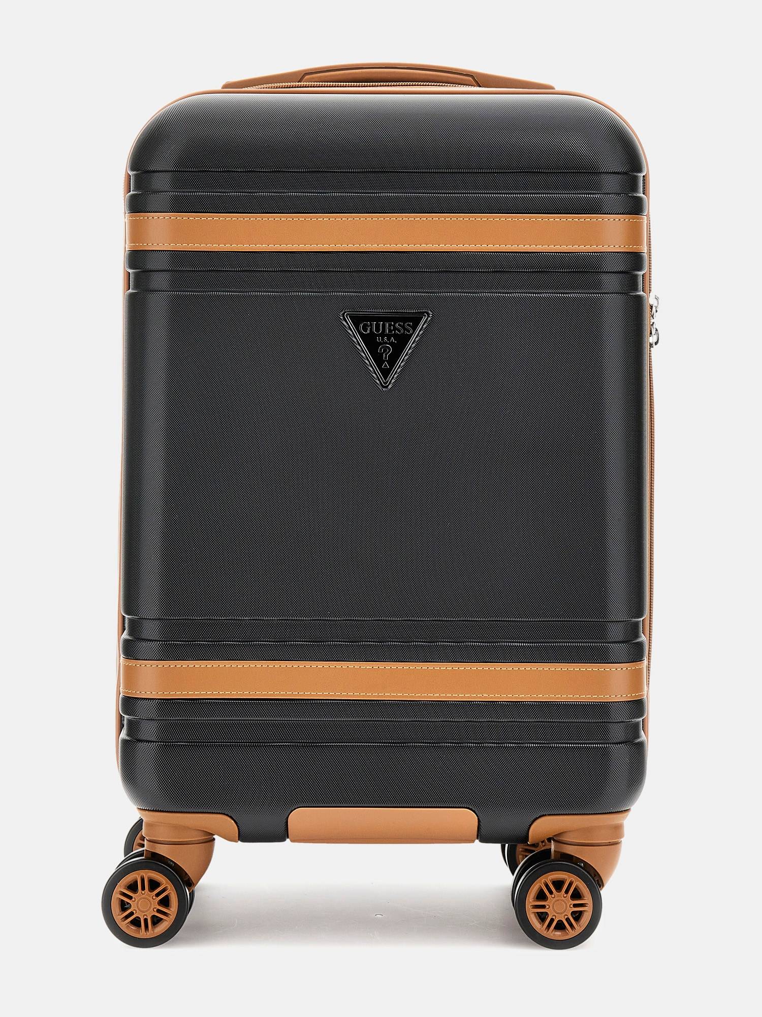 Guess Black ABS Plastic Printed Luggage and Travel Bag