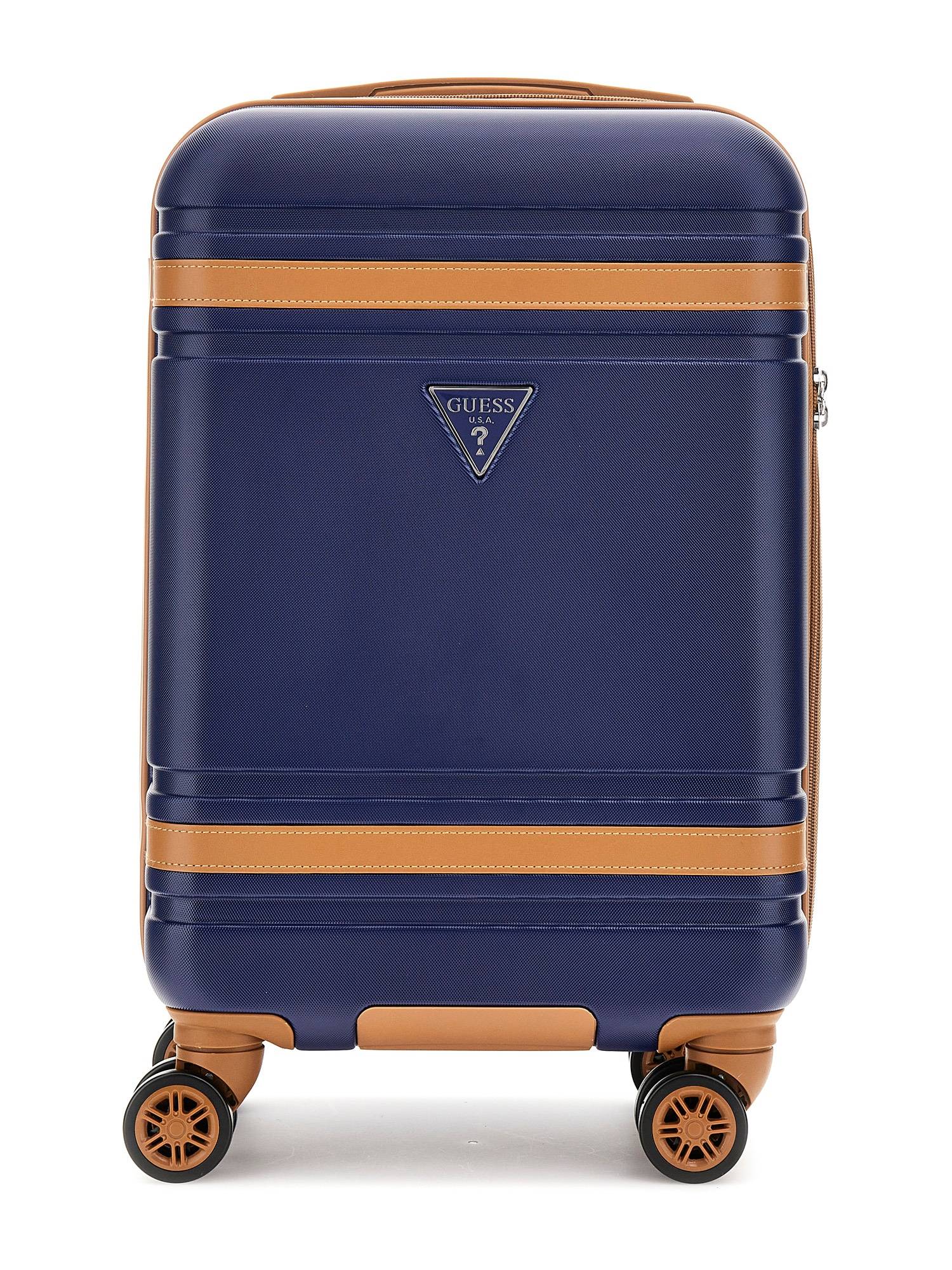 Guess Blue ABS Plastic Printed Luggage and Travel Bag