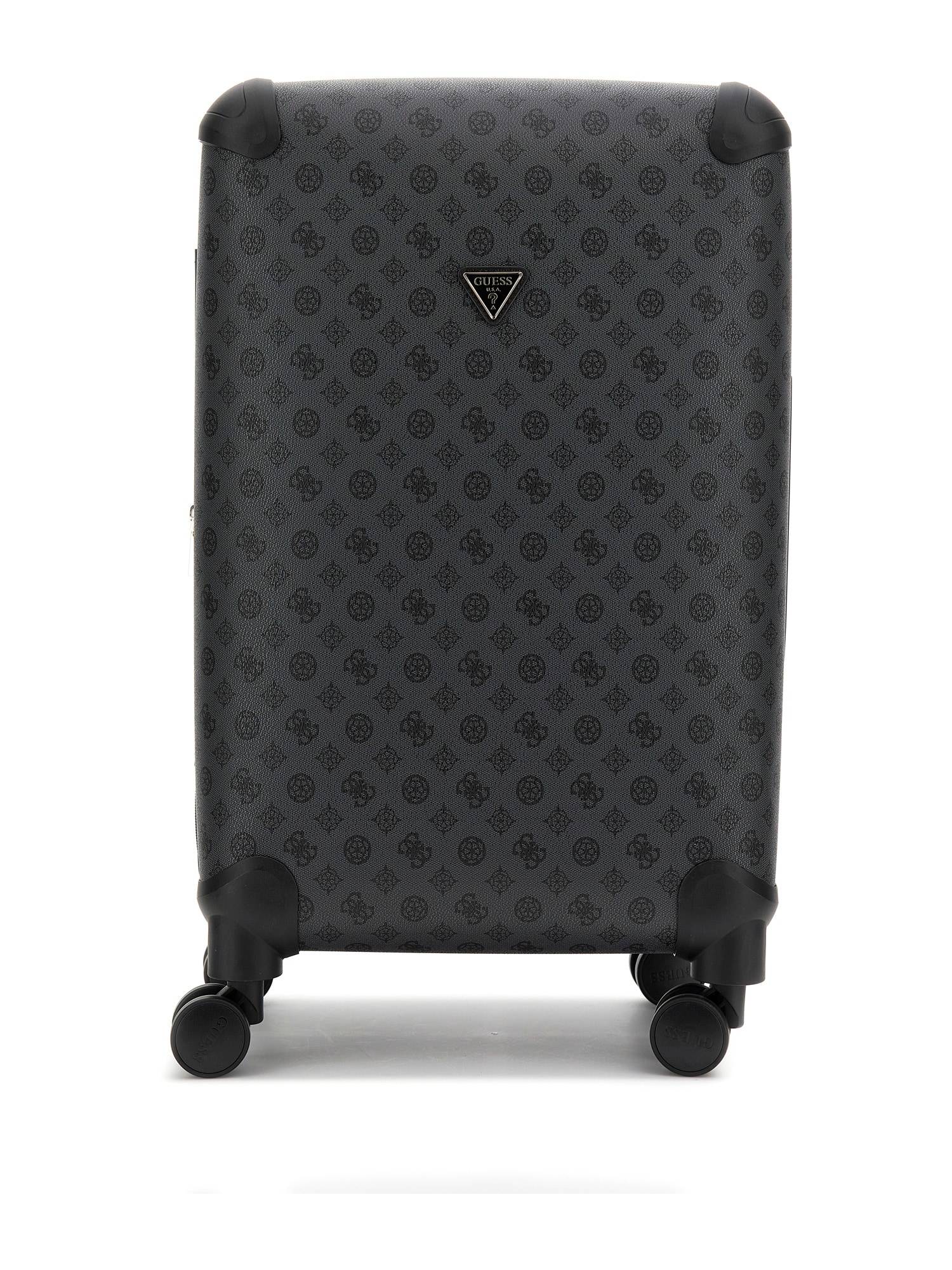 Guess Black ABS Plastic Printed Luggage and Travel Bag