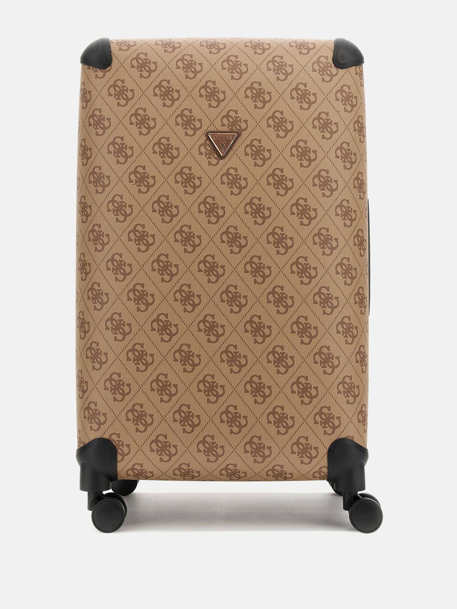 Guess Beige ABS Plastic Printed Luggage and Travel Bag