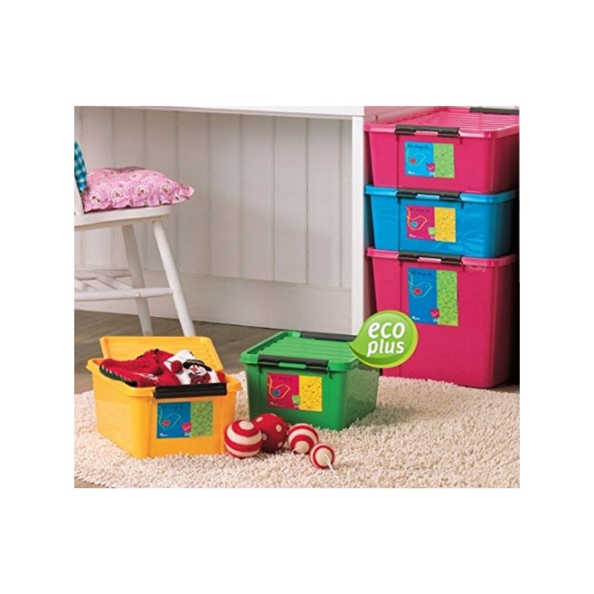 Lock & Lock Inplus Easy Clip Storage Box, 40 Litres, Blue Buy Lock