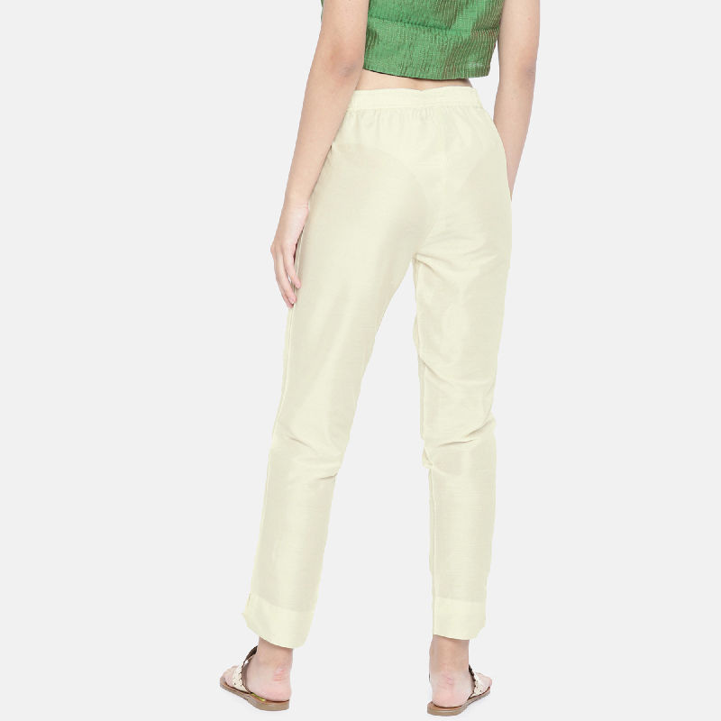 Buy Green Handcrafted Cotton Cigarette Pants | Green Cigarette Pants for  Women | Farida Gupta