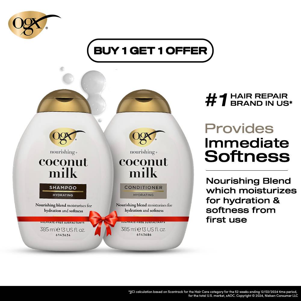 OGX Coconut Milk shampoo + conditioner combo at ₹960 (50% off)