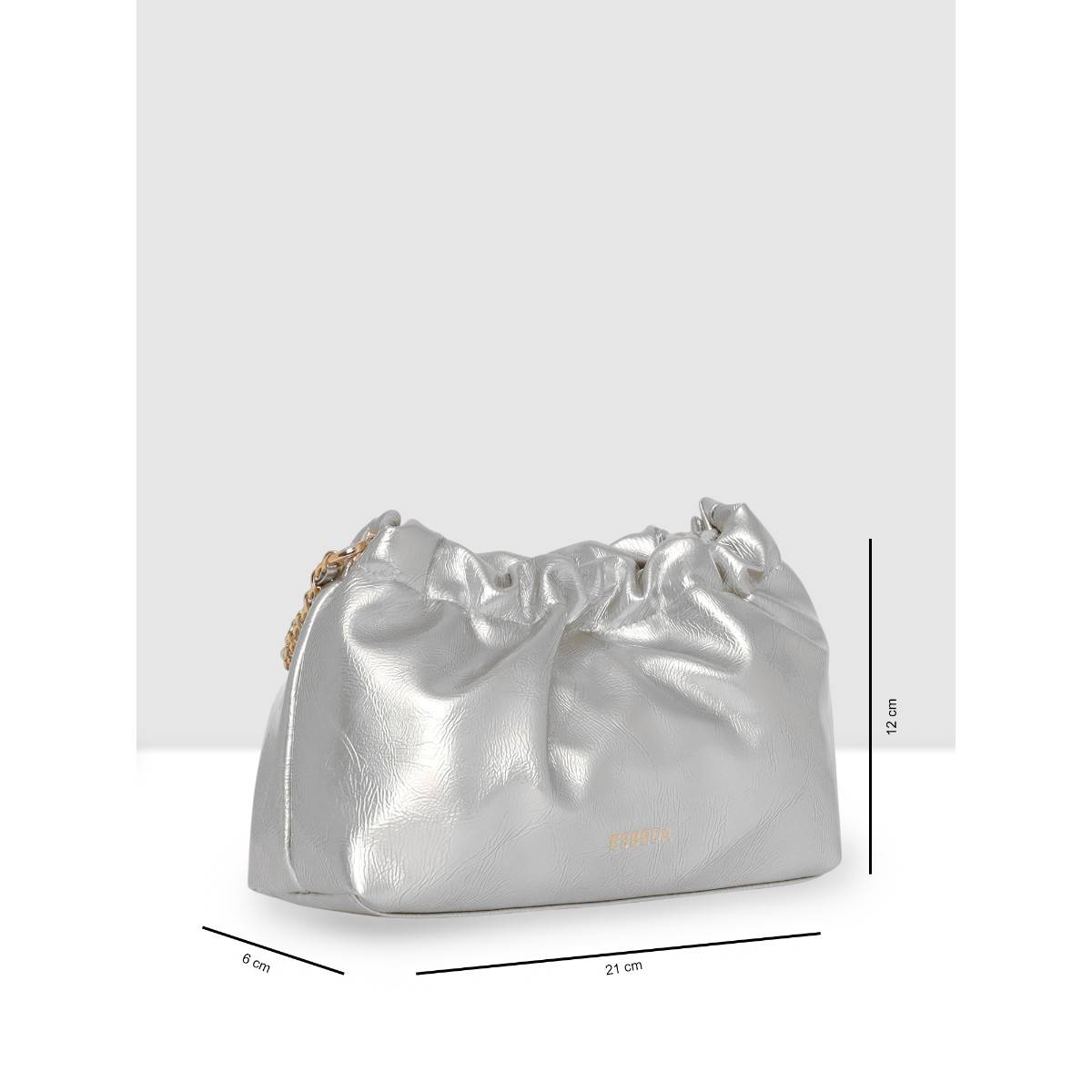 Buy ESBEDA Silver Color Curley Glossy Sling Bag for Women Online