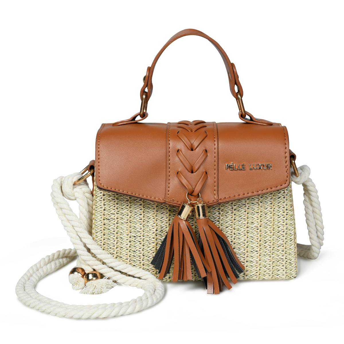 Pelle Luxur Stylish Brown Sling Bag for Women (S)