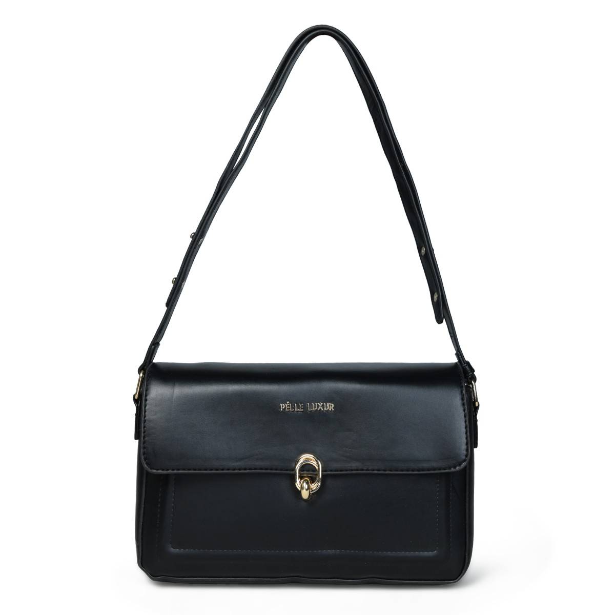 Pelle Luxur Stylish Black Sling Bag for Women (M)