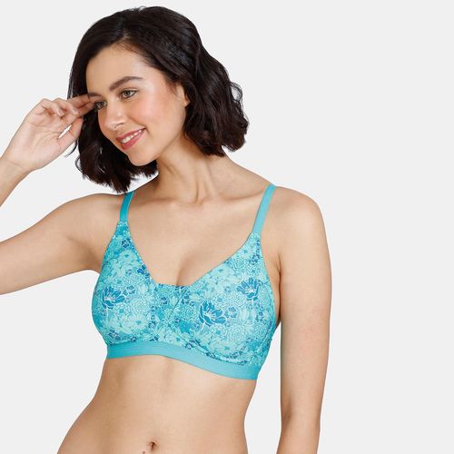 Buy Zivame Padded Non Wired 3/4th Coverage T-Shirt Bra - Blue