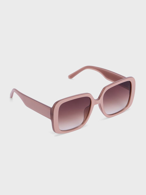 Oversized Pink Rimmed Sunglasses Pink Solid Oversized Thick Temple