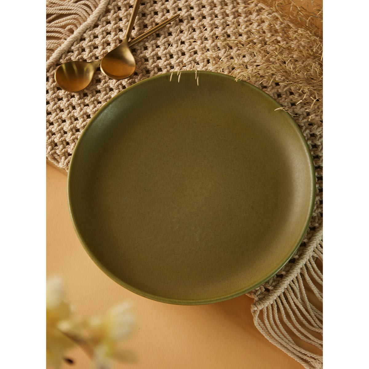 Fabindia Maaya Ceramic Dinner Plate Green Buy Fabindia Maaya Ceramic