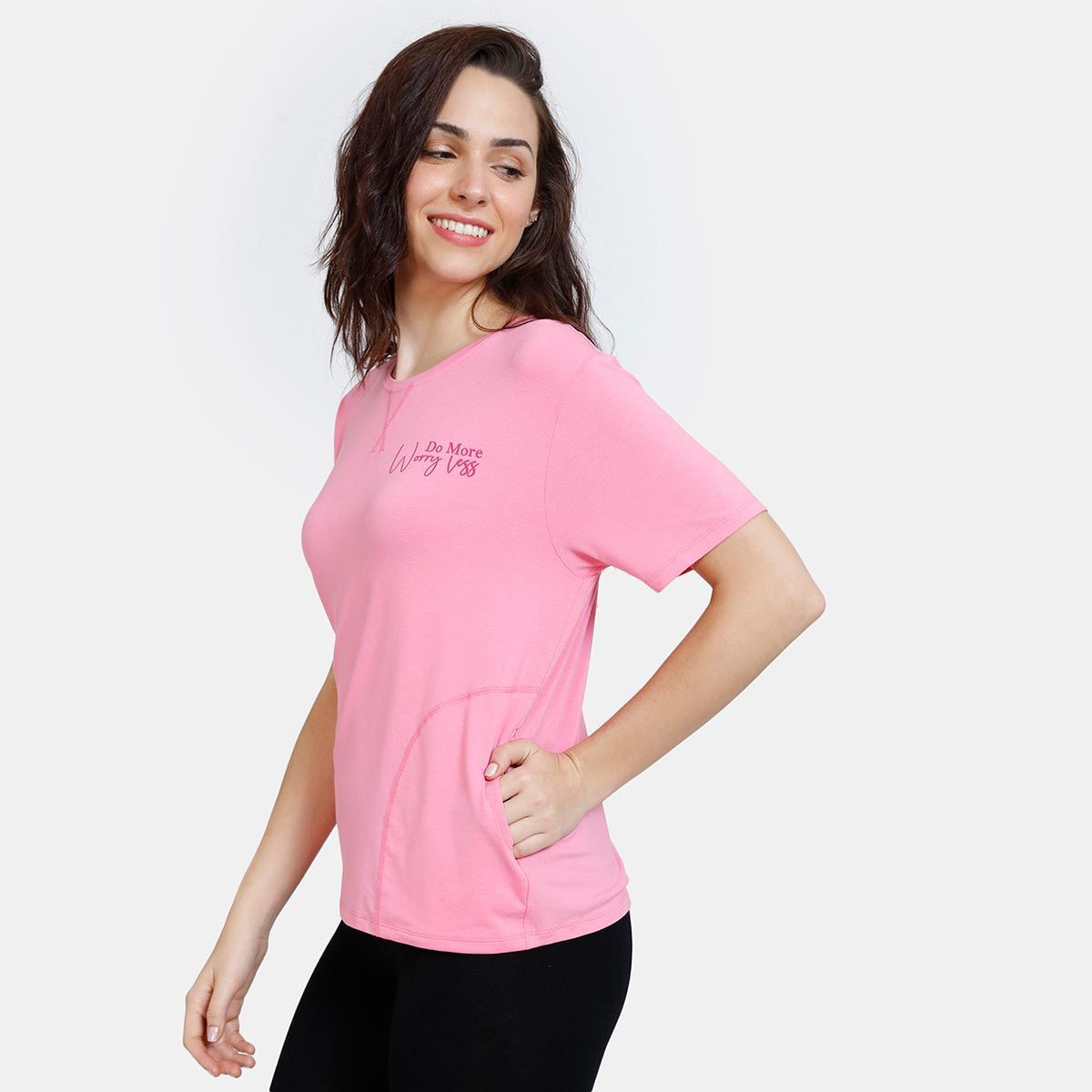 Zivame Lounge Knit Poly Tops - Sachet Pink: Buy Zivame Lounge Knit Poly ...