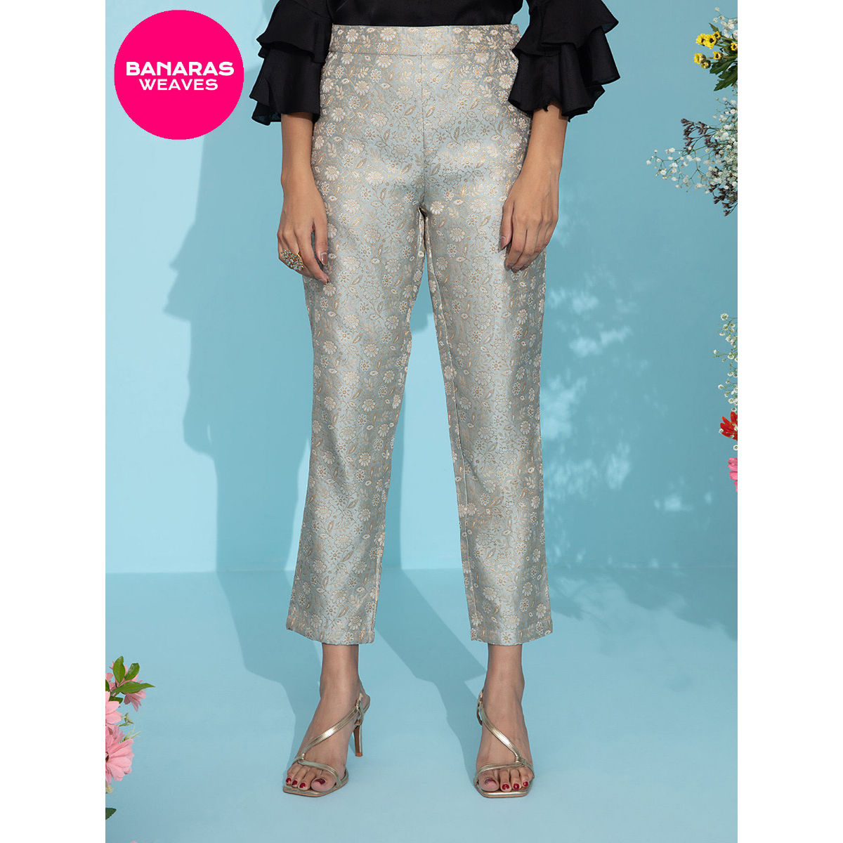Buy Banarasi Brocade Pants for Women Online from Indias Luxury Designers  2023