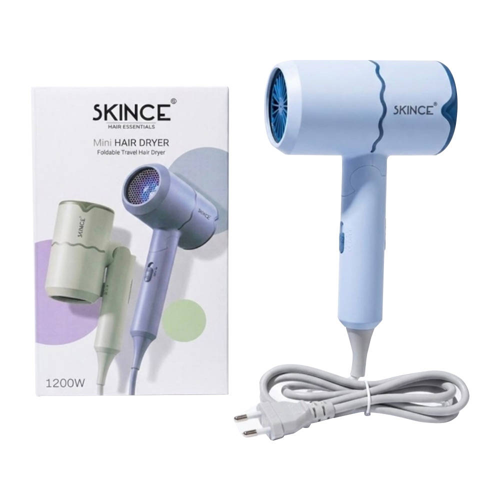 SKINCE 1200W Lightweight Compact Mini Hair Dryer With Foldable Handle