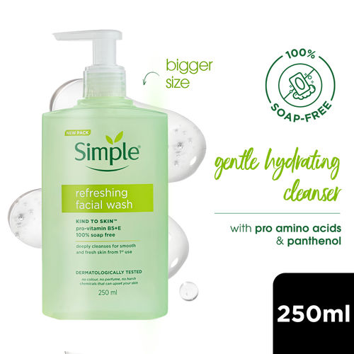 Simple Refreshing Facial Wash, 100% Soap-Free | Perfect for Sensitive Skin