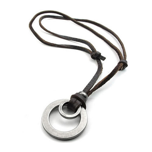Leather Cord Necklace for Women Men | Pendant Necklace for Men Women | Boho Leather Necklace | Layering Necklace
