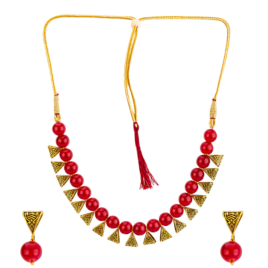 Jewels Galaxy Gold-Toned GP Red Pearl 