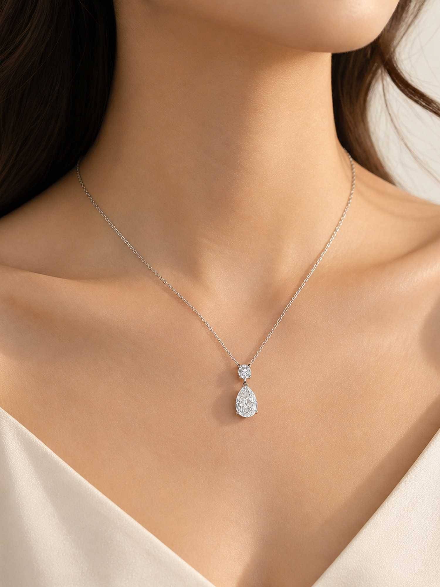 ZAISHA White Stainless Steel 18K Gold Plated Necklace