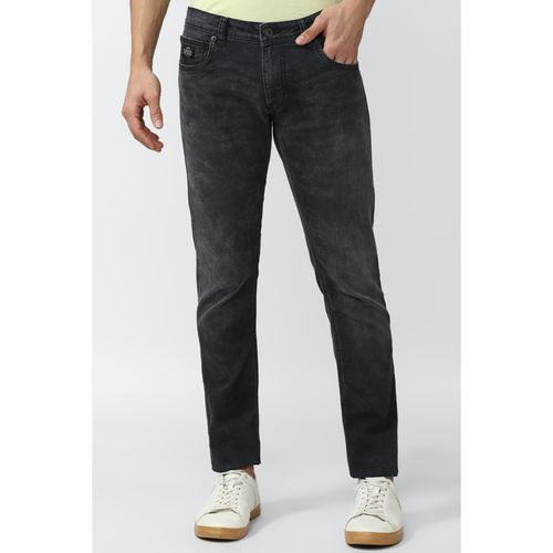 Buy Peter England Men Black Dark Wash Slim Tapered Jeans Online