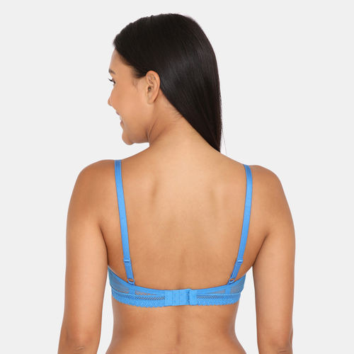 Buy Zivame Airy Lace Padded Regular Wired 3/4th Coverage Cami Bra - French  Blue Online