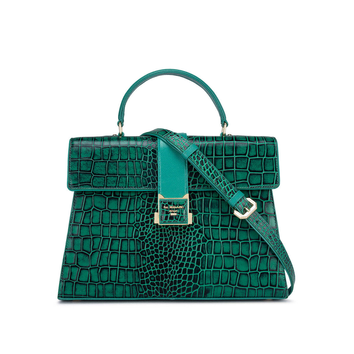 Buy Da Milano Genuine Leather Green Ladies Bags Online