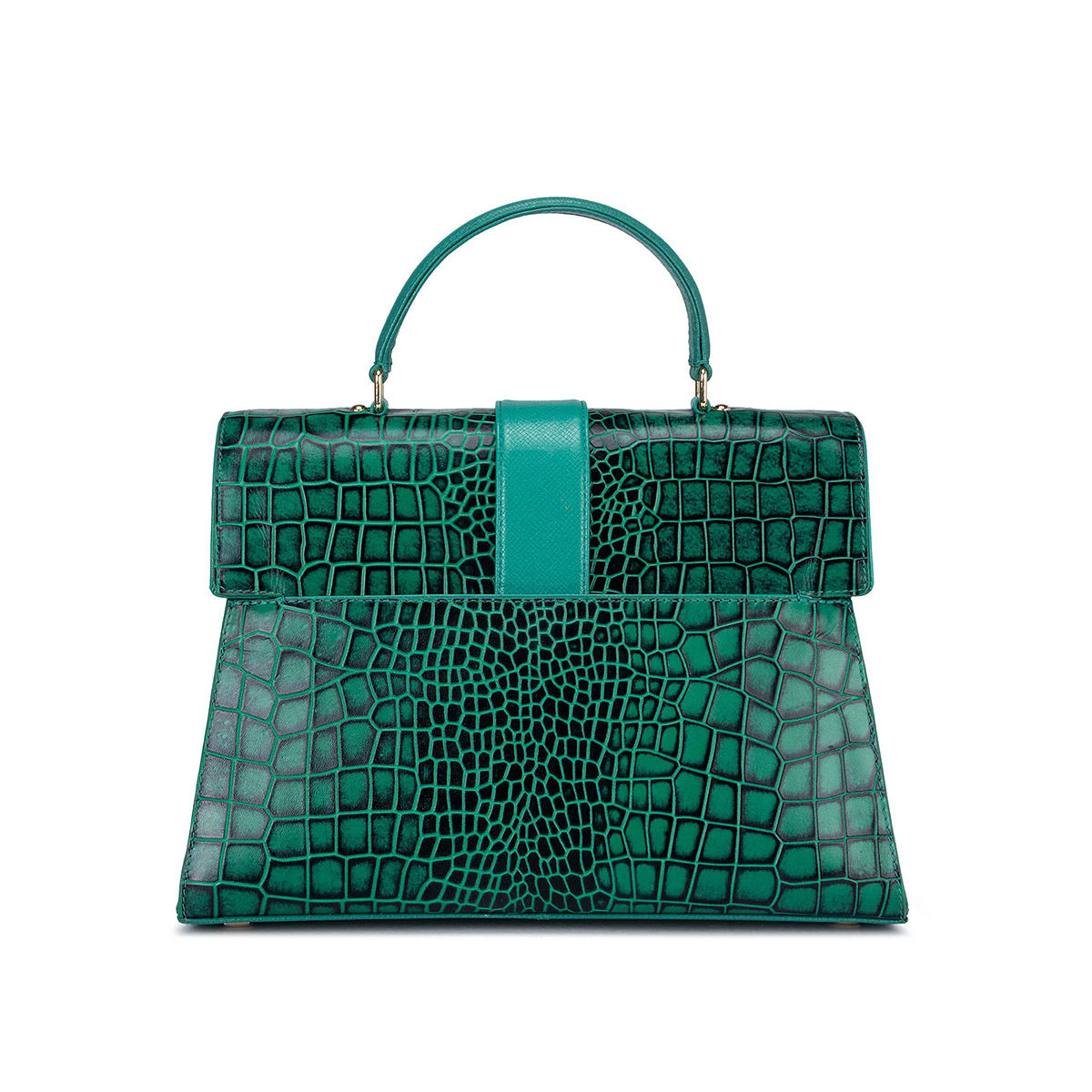 Buy Da Milano Genuine Leather Green Ladies Bags Online