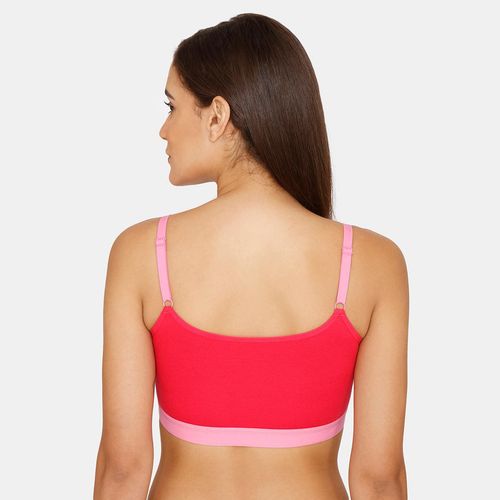 Buy Zivame Beautiful Basics Double Layered Non-Wired Full Coverage Bralette  Bra - Rose Red Online