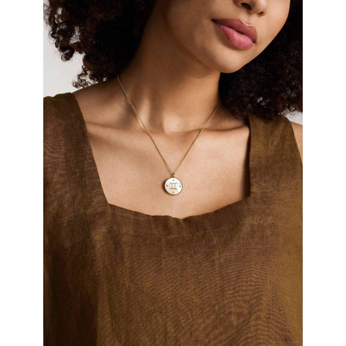 Fossil Women Gold Stylish White Stone Necklace JF04840710