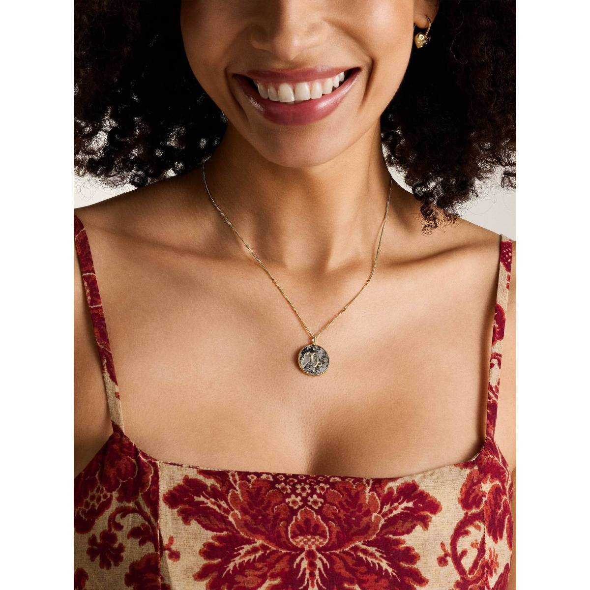 Fossil Women Gold Stylish Black Stone Necklace JF04847710