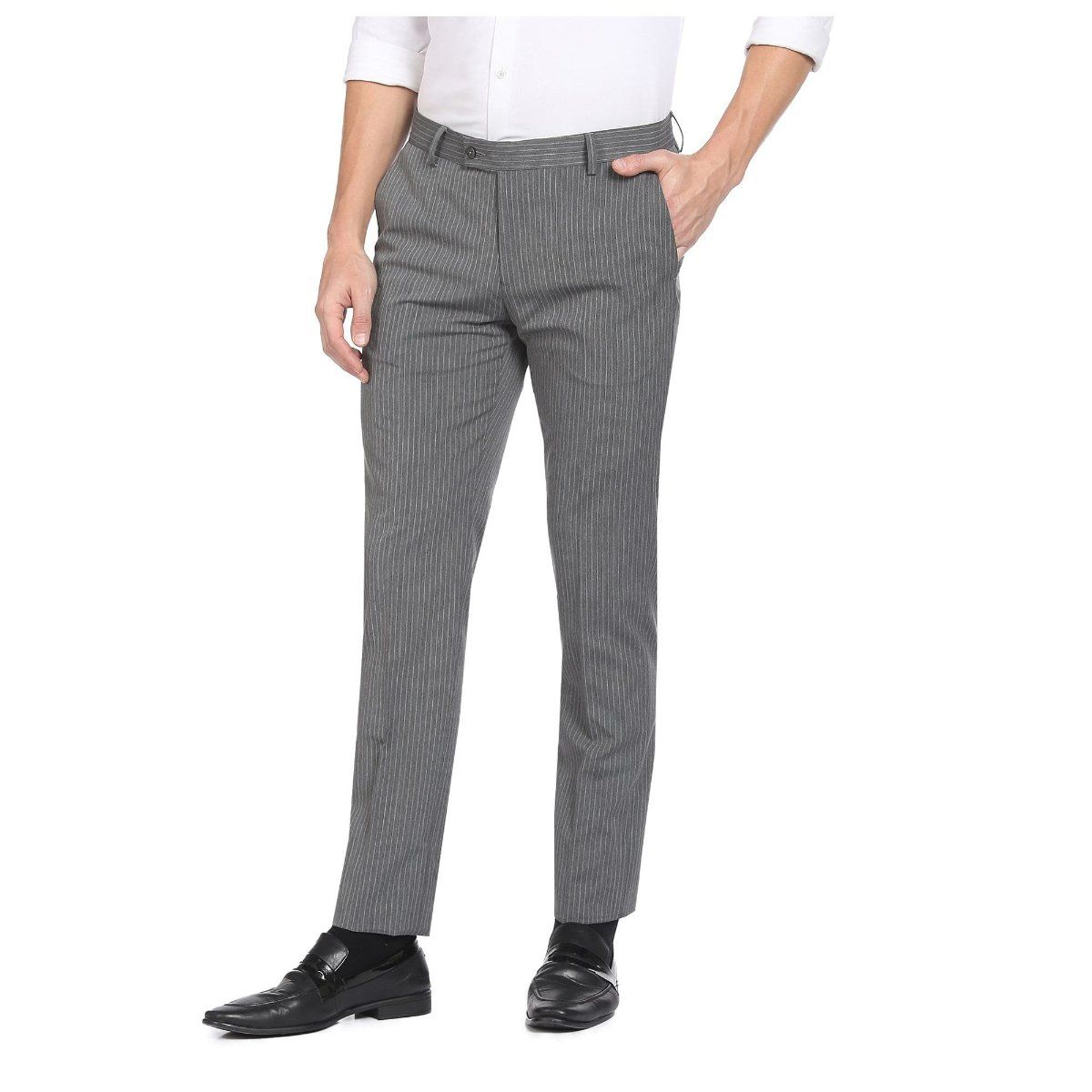 Buy Arrow Mid Rise Solid Formal Trousers - NNNOW.com