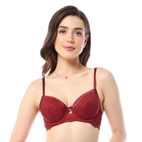 Buy Amante Satin Padded Wired Bra 