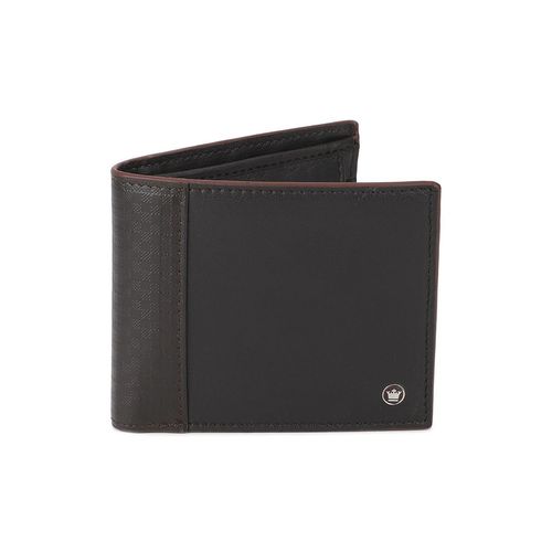 Buy Louis Philippe Men Black Leather Bi-Fold Wallet Online at Low