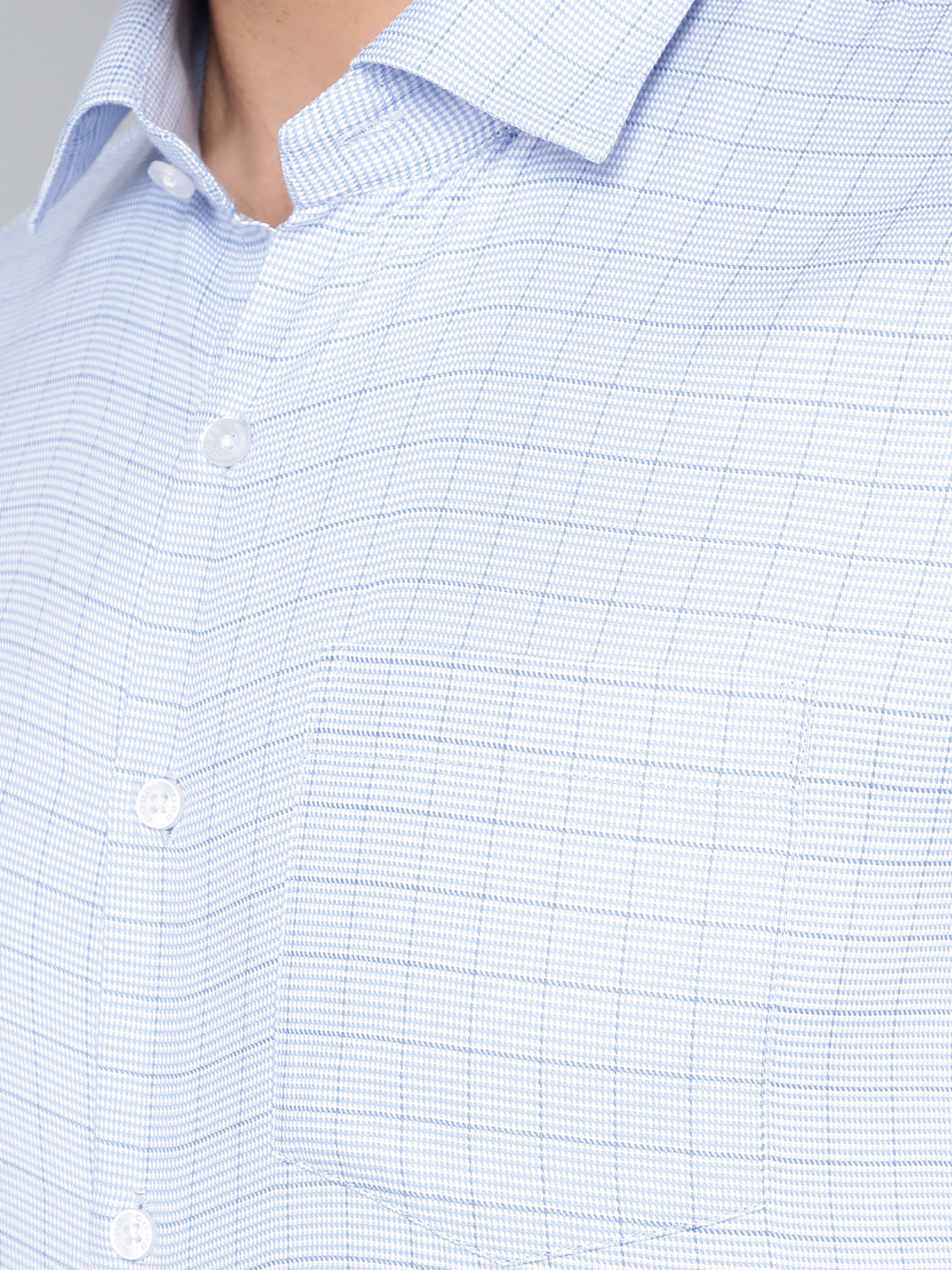 Cobb Blue Checked Regular Fit Formal Shirt: Buy Cobb Blue Checked