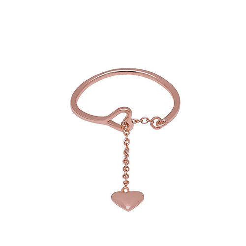 Buy Rose Gold Heart Melting Chain Ring for Women Online in India