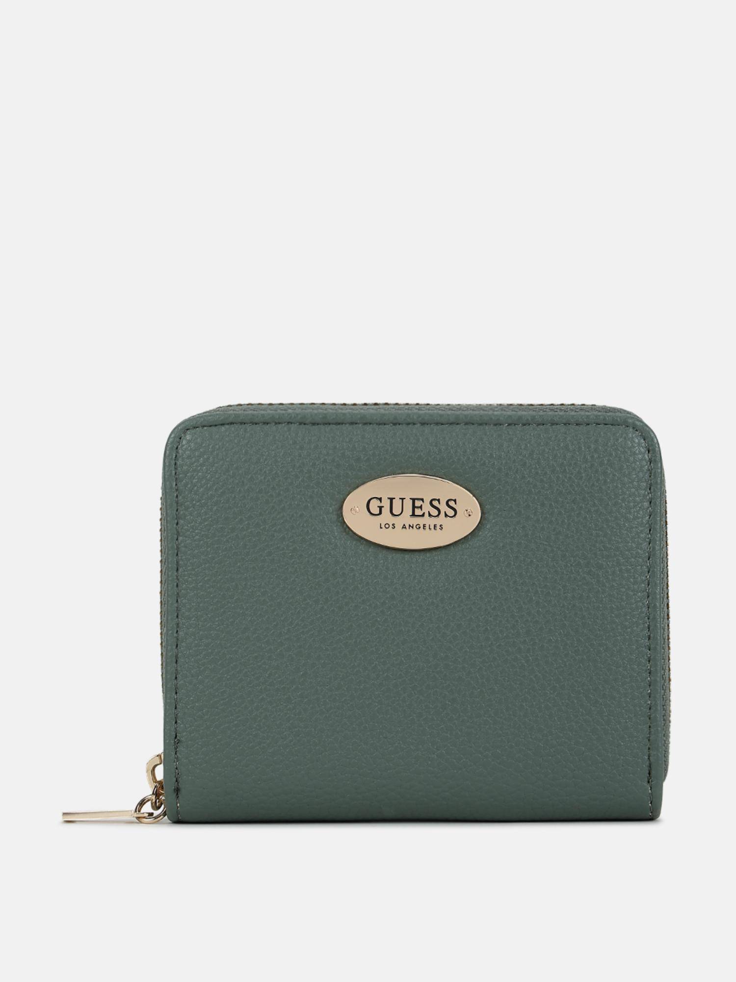 Guess Green Solid Eastover Zip-Around Wallet