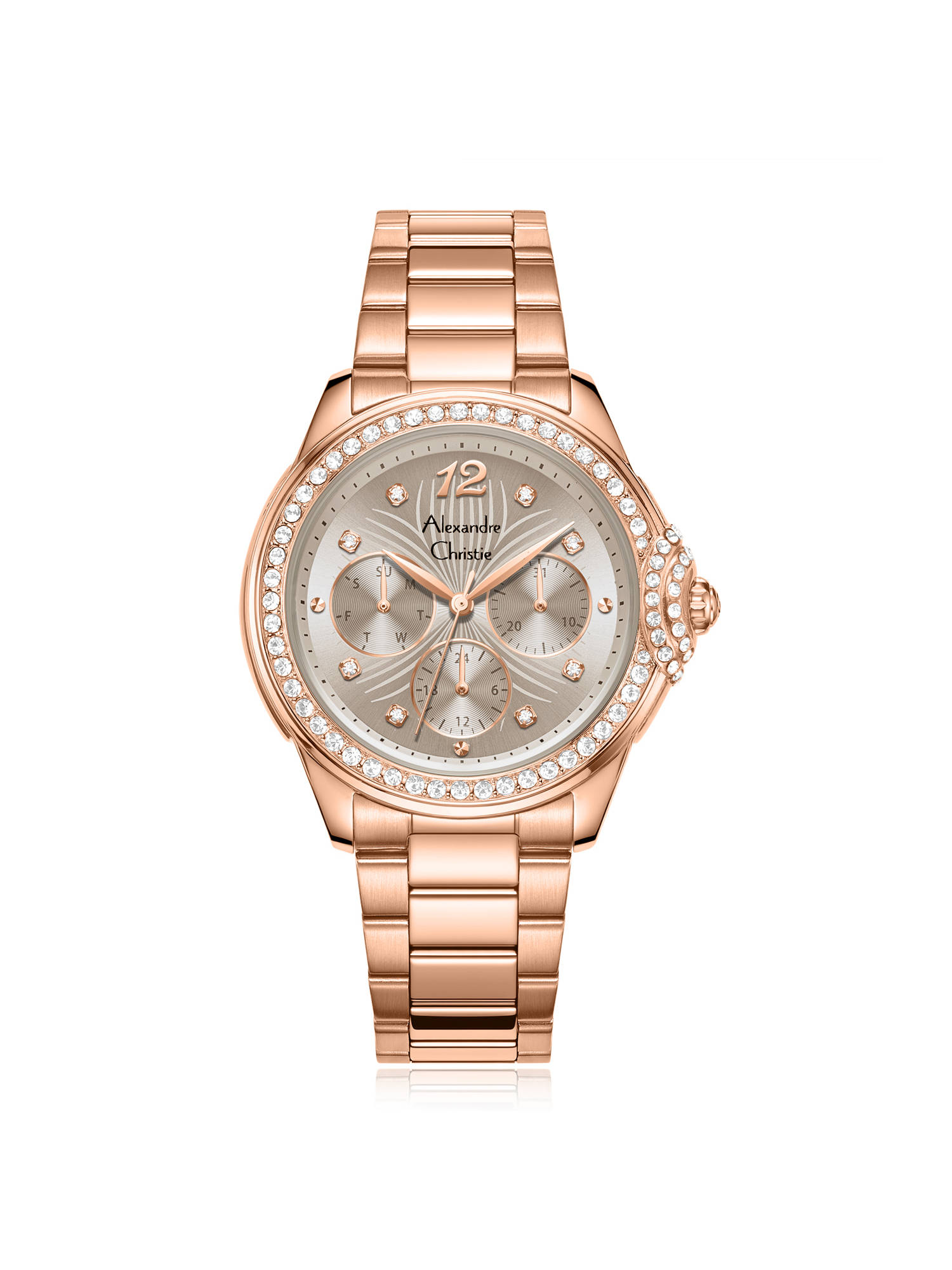 Alexandre Christie Women Multifunction Quartz Round Watch -2C13Bffrggr (M)
