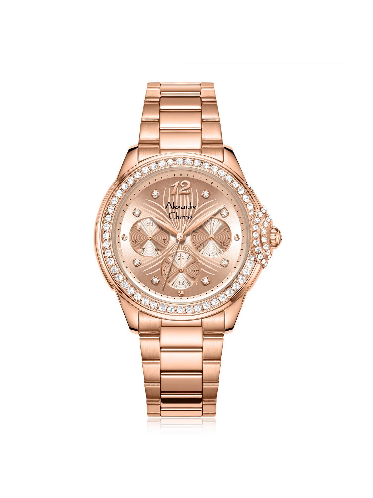 Alexandre Christie Women Multifunction Quartz Round Watch -2C13Bffrgln (M)