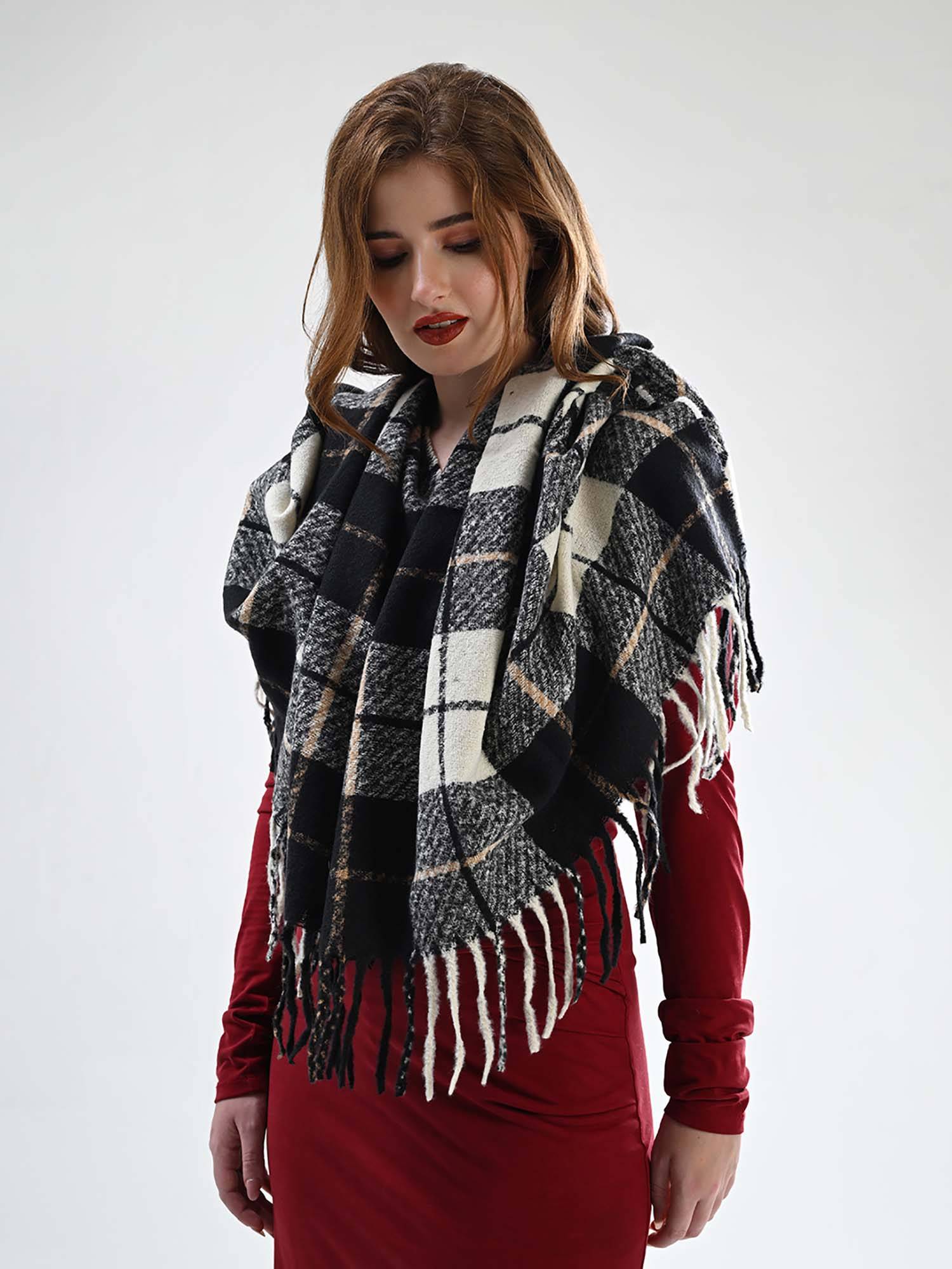 CAZZANO Women Checks Color Scarves