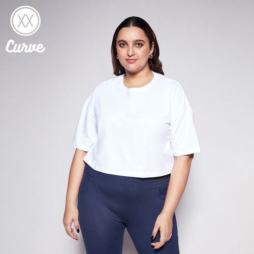 Fashion Dress White T Shirt Styli White Cotton Embroidered T-Shirt