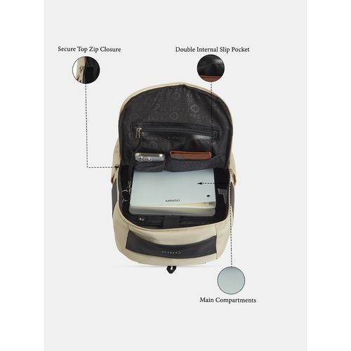 Buy Caprese Women Cream Jupiter Laptop Backpack with
