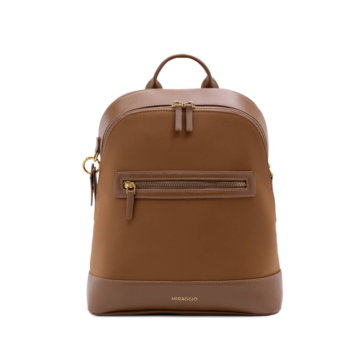 MIRAGGIO Women Brown Solid Sloane Backpack (L)
