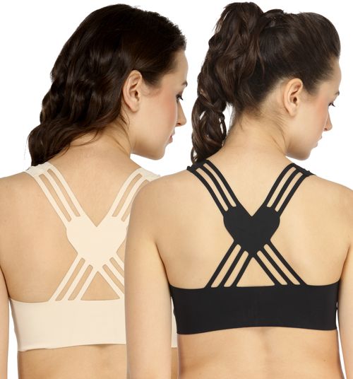 Pack Of 2 Strips Back Sports Bra