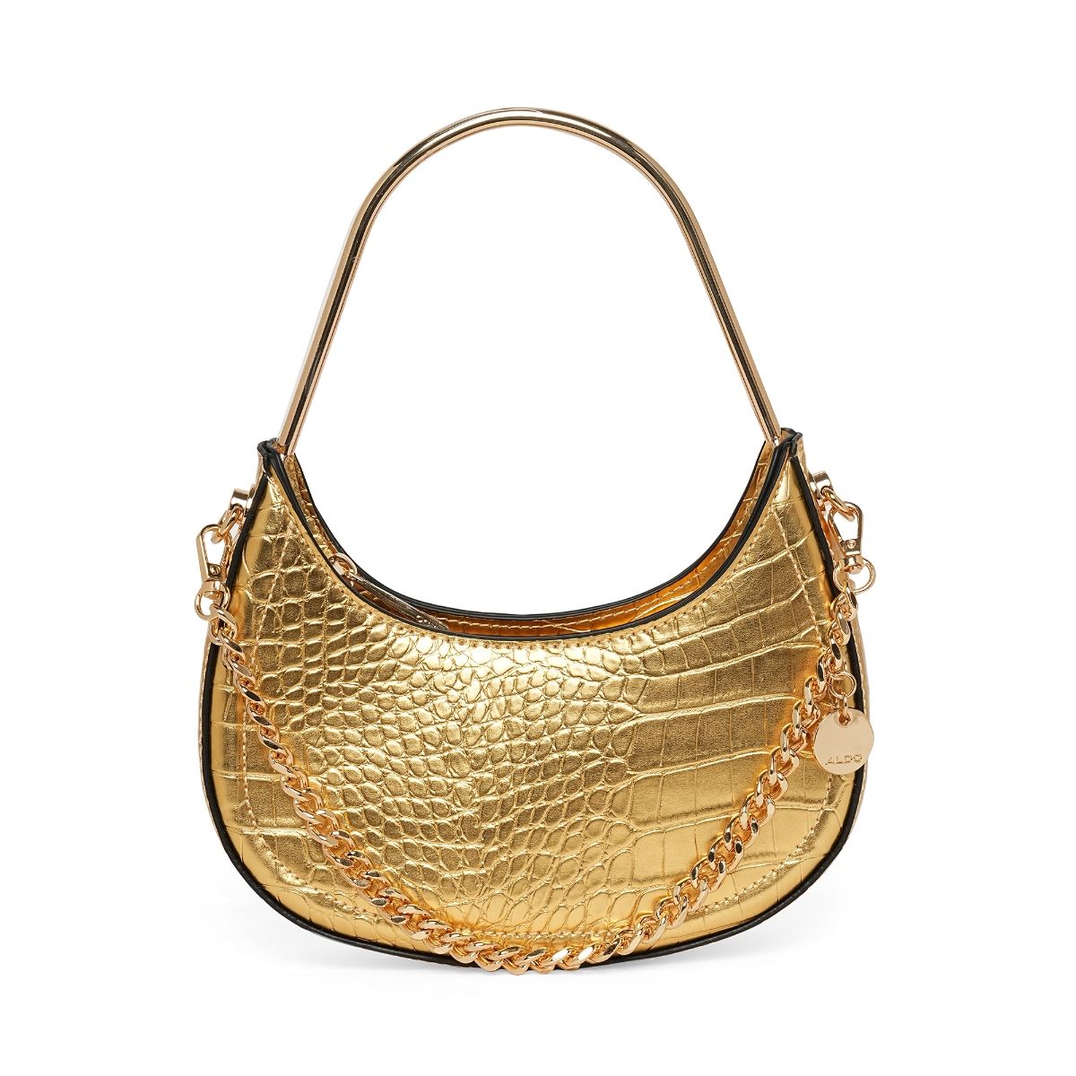 Aldo Gold Synthetic Women Handbag