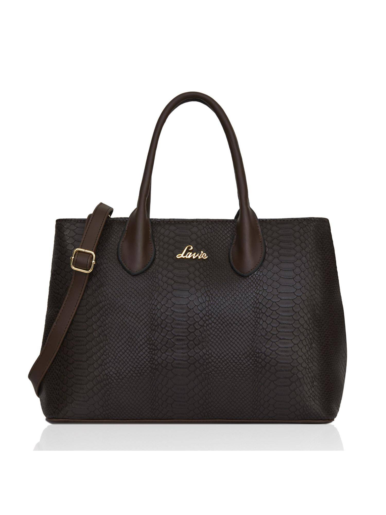 Lavie Women's Ficus Large satchel bag for women in choco brown — best satchel bags for women