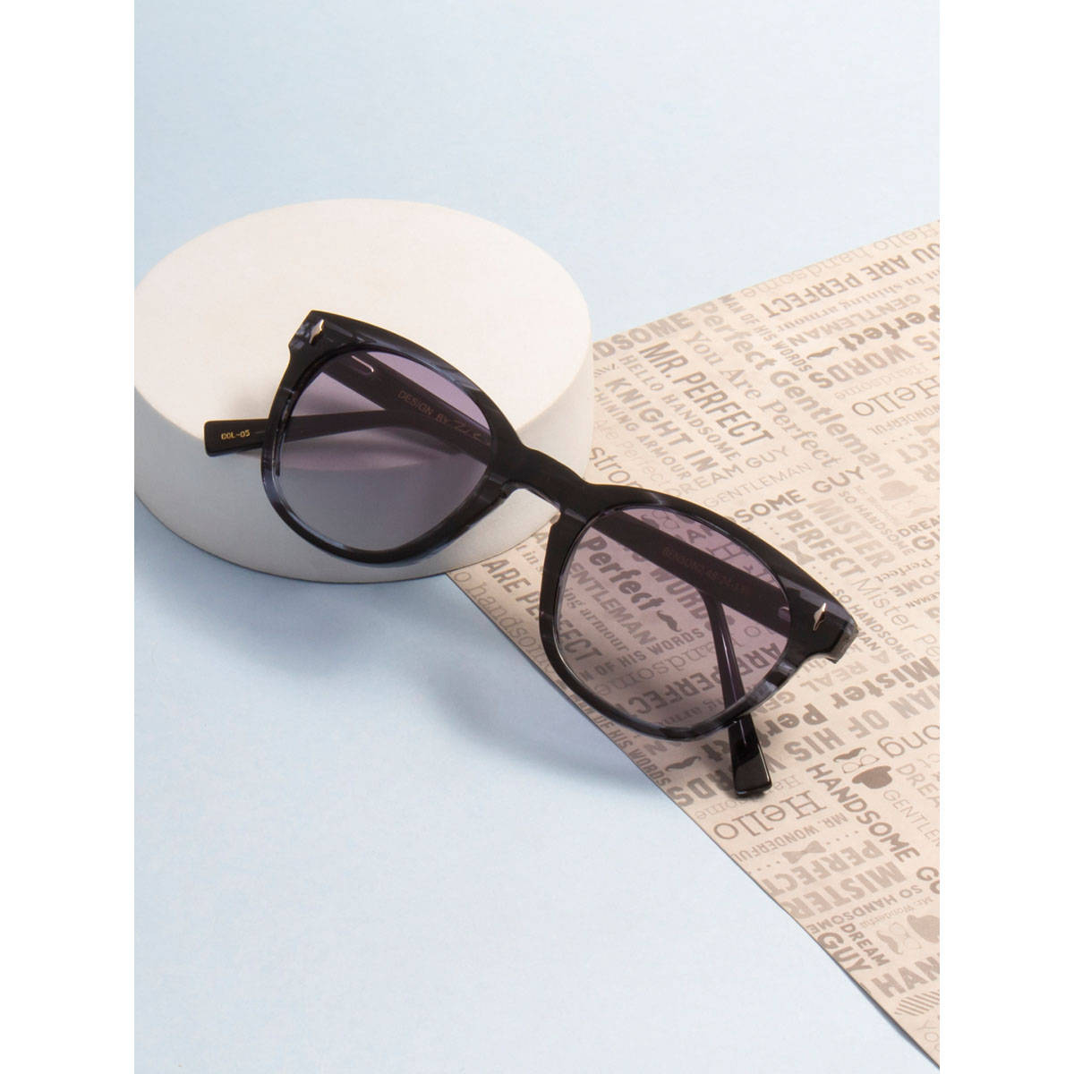 TED SMITH Unisex Grey Graded Premium Italian Acetate Sunglasses With Polarized Lenses