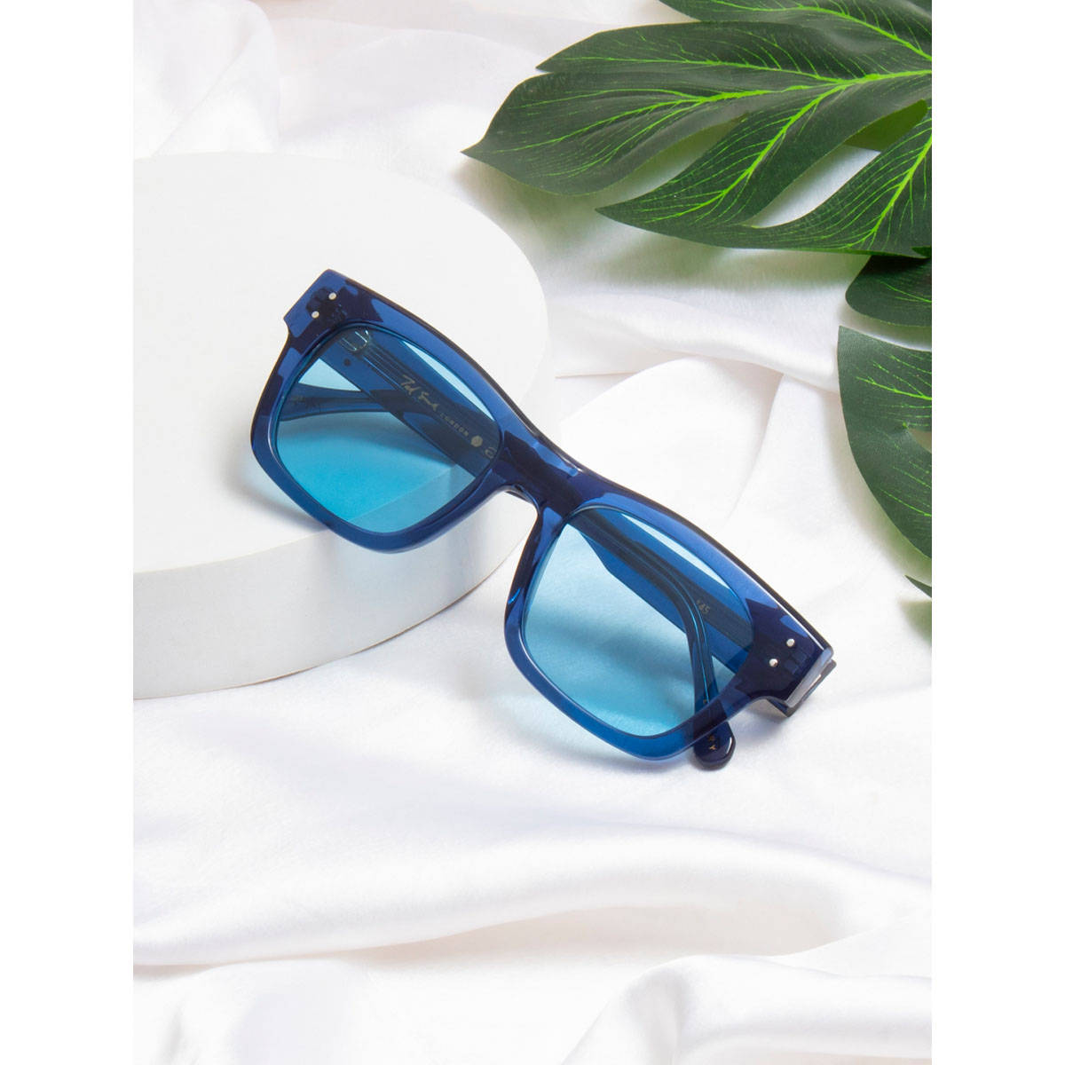TED SMITH Unisex Blue Premium Italian Acetate Sunglasses With Polarized Lenses