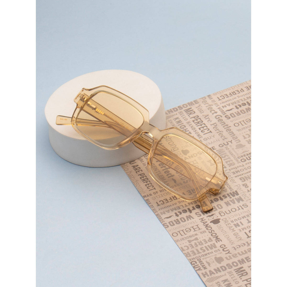 TED SMITH Unisex Light Brown Premium Italian Acetate Sunglasses With Polarized Lenses