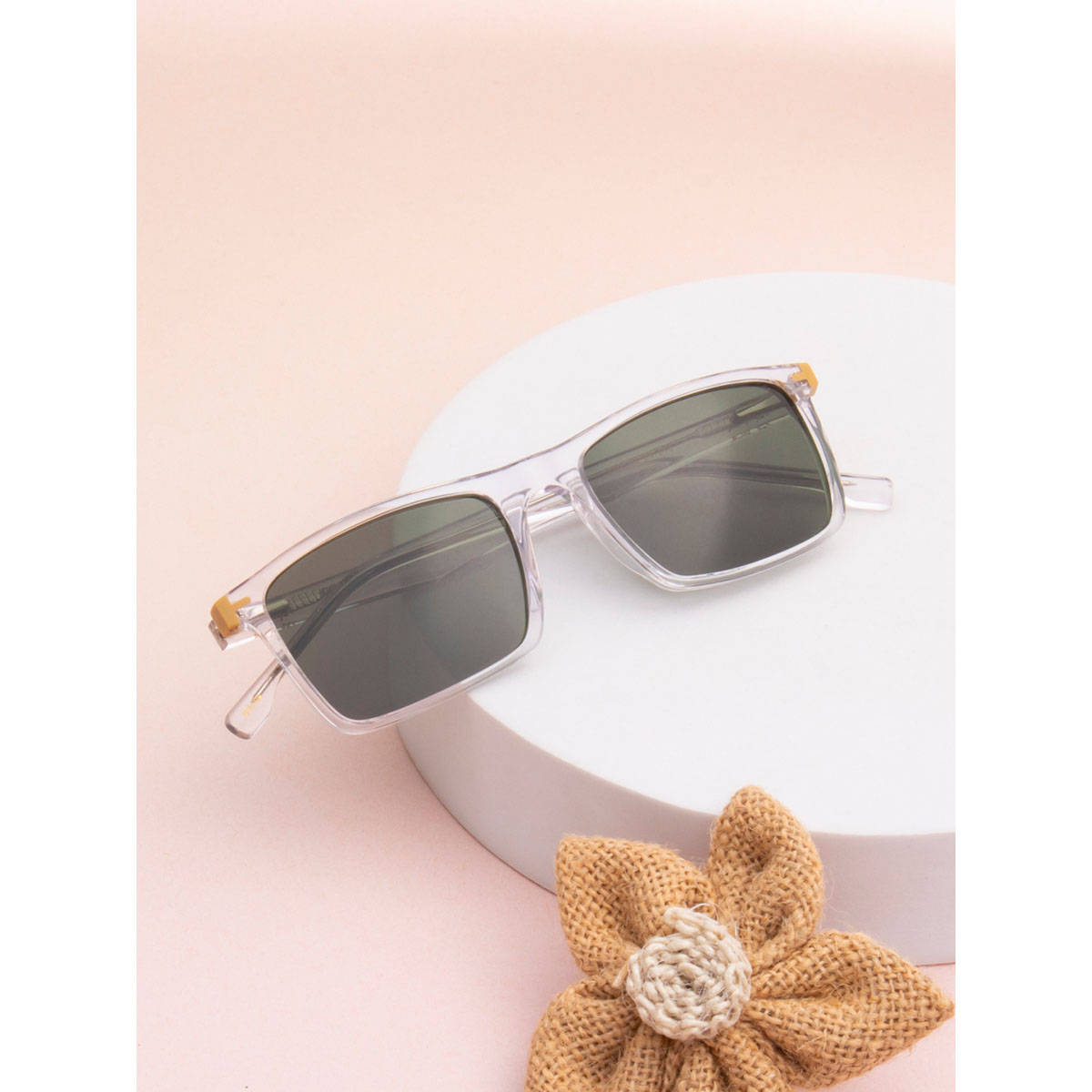 TED SMITH Unisex Green Premium Italian Acetate Sunglasses With Polarized Lenses