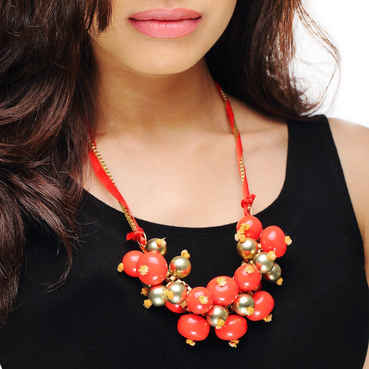 Orange Double Layer Tagua Necklace - Galapagos Tagua Jewelry
