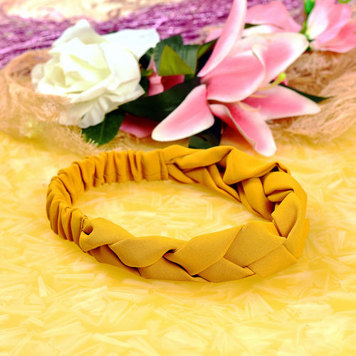 Buy YoungWildFree Yellow Stylish Twisted Elastic Knot Wrap